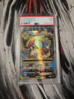 2016 Pokemon XY Evolutions M Pidgeot EX Full Art Holo PSA 7 #105/108 - Image 1