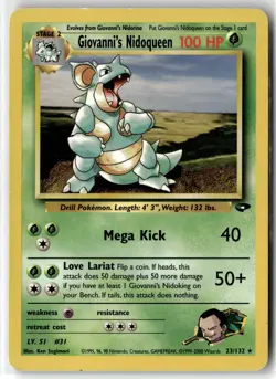Giovanni's Nidoqueen ⭐ 23/132 Rare Gym Challenge 2000 Pokemon LP - Image 1