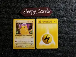 Pokemon First 1st Edition Pikachu 58/102 Red Cheeks Shadowless, With Energy LP - Image 1
