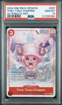 Tony Tony Chopper OP08-007 Two Legends One Piece English PSA 10 Alt Art Card - Image 1