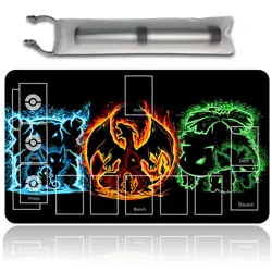 Pokemon Playmat With Zones + Free Bag Trading Card Game Playmat of MTG TCG CCG - Image 1