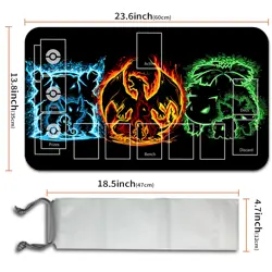 Pokemon Playmat With Zones + Free Bag Trading Card Game Playmat of MTG TCG CCG - Image 2