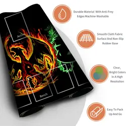 Pokemon Playmat With Zones + Free Bag Trading Card Game Playmat of MTG TCG CCG - Image 3