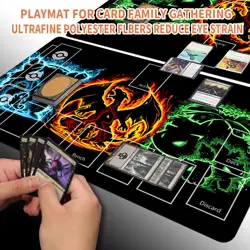 Pokemon Playmat With Zones + Free Bag Trading Card Game Playmat of MTG TCG CCG - Image 5