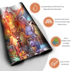 Pokemon Playmat With Zones + Free Bag Trading Card Game Playmat of MTG TCG CCG - Image 3