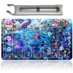 Pokemon Playmat With Zones + Free Bag Trading Card Game Playmat of MTG TCG CCG - Image 1
