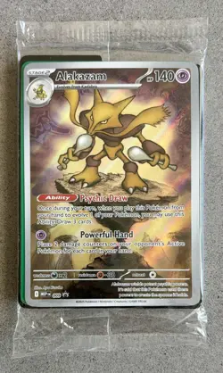 Sealed Pokemon Alakazam MEP 9 2025 Mega Evolution ETB Black Star Promo Card New - Image 1