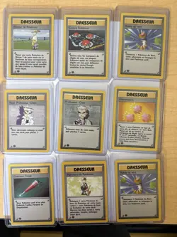 Pokemon French First Edition Vintage Trainer Card Lot (9) Dresseur - Image 1