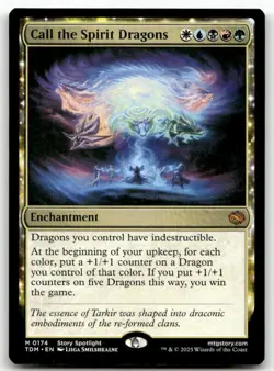Call the Spirit Dragons #174 MTG Tarkir TDM NM X1 - Image 1