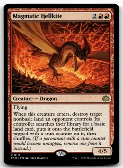 X4 Magmatic Hellkite #111 MTG Tarkir TDM NM X4 - Image 1