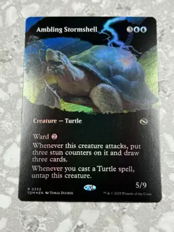 Ambling Stormshell (Borderless) #332 FOIL MTG Tarkir TDM NM X1 - Image 1