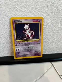 Pokemon TCG Base Set Mewtwo Holo Card 10/102 Rare - Image 1