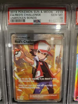 Red's Challenge Pokemon Unbroken Bonds FA 213/214 - PSA 10 Gem Mint 2019 - Image 1