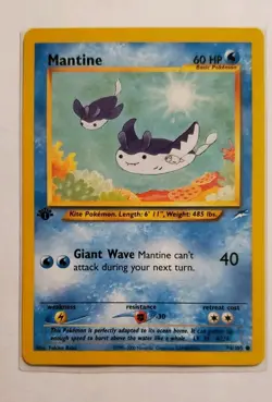Mantine - 1st Edition - 74/105 Neo Destiny - Pokemon TCG - 2002 - Image 1