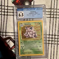 1999 POKEMON BASE SET UNLIMITED #11 NIDOKING-HOLO CGC 6.5 - Image 2
