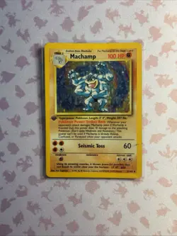 Pokemon TCG Machamp Holo 1st Edition Base Set #8/102 Holo Rare HP - Image 1