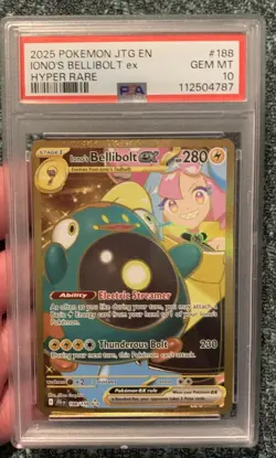 2025 POKEMON JTG EN-JOURNEY TOGETHER HYPER RARE #188 IONO'S BELLIBOLT EX PSA 10 - Image 2