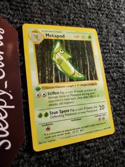 1999 POKEMON SET 1ST EDITION #54/102 METAPOD Shadowless NM - Image 3