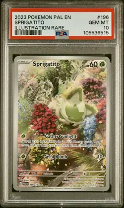 2023 POKEMON PAL EN-PALDEA EVOLVED ILLUSTRATION RARE #196 SPRIGATITO PSA 10 - Image 1