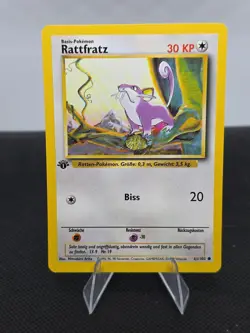 1999 Pokemon German Base Set 1st Edition Rattfratz (Rattata) #61/102 - Image 1