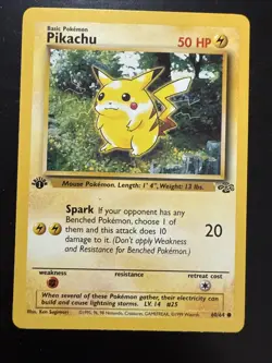 Pokemon TCG Pikachu 60/64 Jungle 1st Edition Red Cheeks 1999 Vintage Pokemon TCG - Image 1