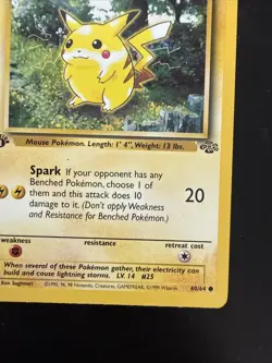Pokemon TCG Pikachu 60/64 Jungle 1st Edition Red Cheeks 1999 Vintage Pokemon TCG - Image 4