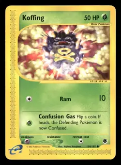 Koffing - 114/165 - Common - Expedition - Pokemon Card - LP - Image 1