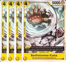 One Piece TCG - 4er Playset - OP09-108 Bartholomew Kuma UC/EN/NM - Image 1