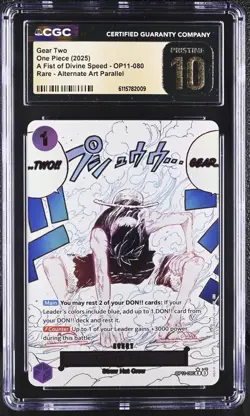 Gear Two One Piece 2025 OP11-080 Alt Art Parallel CGC PRISTINE 10 NEW! 🔥 - Image 1