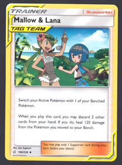 Mallow & Lana 198/236 - Cosmic Eclipse - Tag Team - Pokemon (NM) - Image 1