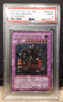 Yu-Gi-Oh! Gatling Dragon, FET-EN035, Ultimate Rare, 1. Edition, Mint, PSA 9 - Image 1