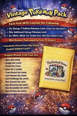 1st Edition - Old Pokemon Cards - 100% Vintage Pack - ONLY WOTC w/ Chaser Bonus! - Image 1