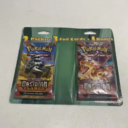 Pokemon cards 2 Packs + 3 Foil Cards + 1 Bonus Obsidian Flames - Image 1