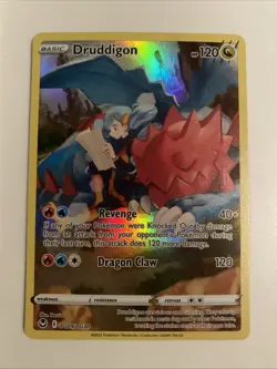Pokemon TCG Druddigon Silver Tempest Holo Ultra Rare Card TG09/TG30 - Image 1