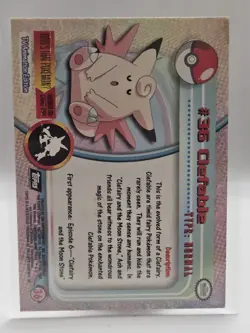Holo Foil #36 CLEFABLE Pokemon Topps TV Animation Edition Card 1999 (crease) - Image 2