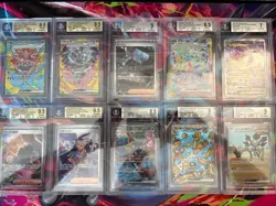 Pokemon 10x Graded Card Lot Beckett All SARs Lot#42 - Image 1