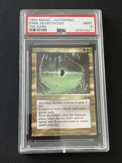 PSA 9 Mint DARK HEART OF THE WOOD from DRK - MTG Magic the Gathering - Image 1