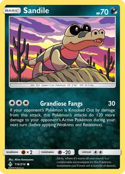 Sandile 114/214 Sm-Unbroken Bonds Regular LP-Lightly Played Pokemon TCG - Image 1