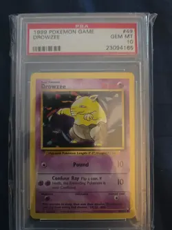 Drowzee PSA 10 Pokemon Base Set 1999 #49 - Image 1