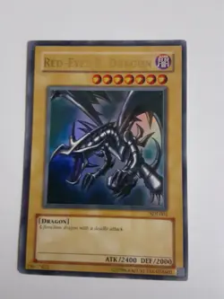 Yugioh Red-Eyes Black Dragon SDJ-001 Unlimited Edition Holo Rare Yu-Gi-Oh! 1996 - Image 1