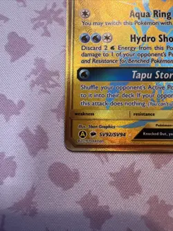 Tapu Fini GX SV92/SV94 Pokemon TCG Hidden Fates: Shiny Vault Holo NM - Image 3