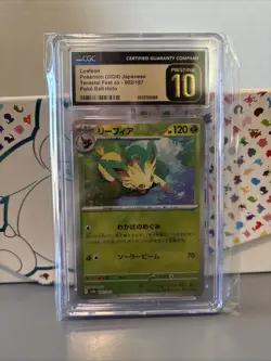 CGC 10 Pristine LEAFEON 002/187 Poke Ball Terastal Fest SV8a POKEMON CARD JPN - Image 1