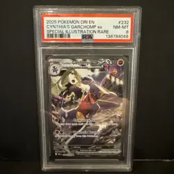 2025 POKEMON DRI EN-DESTINED RIVALS #232 CYNTHIA'S GARCHOMP EX PSA 8 - Image 1