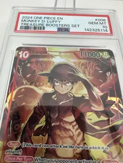 2024 ONE PIECE MONKEY D. LUFFY PSA 10 PROMOS TREASURE BOOSTERS SET #006 - Image 5