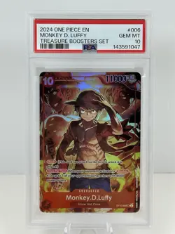 2024 ONE PIECE MONKEY D. LUFFY PSA 10 PROMOS TREASURE BOOSTERS SET #006 - Image 1