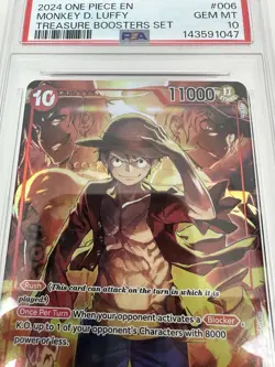 2024 ONE PIECE MONKEY D. LUFFY PSA 10 PROMOS TREASURE BOOSTERS SET #006 - Image 5