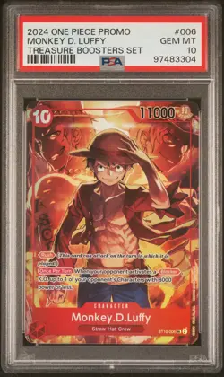 2024 ONE PIECE PROMOS TREASURE BOOSTERS SET #006 MONKEY D. LUFFY PSA 10 - Image 1