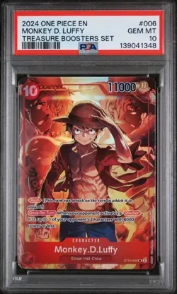 2024 ONE PIECE PROMOS TREASURE BOOSTERS SET #006 MONKEY D. LUFFY PSA 10 - Image 1