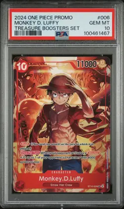 2024 ONE PIECE PROMOS TREASURE BOOSTERS SET #006 MONKEY D. LUFFY PSA 10 - Image 1