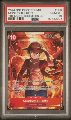 2024 ONE PIECE PROMOS TREASURE BOOSTERS SET #006 MONKEY D. LUFFY PSA 10 - Image 1